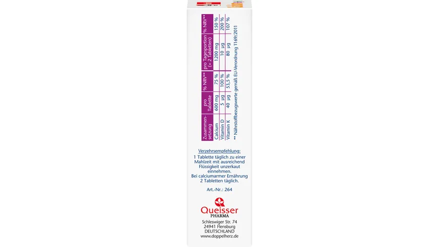 Doppelherz Calcium + Vitamin D3 30 Tabletten