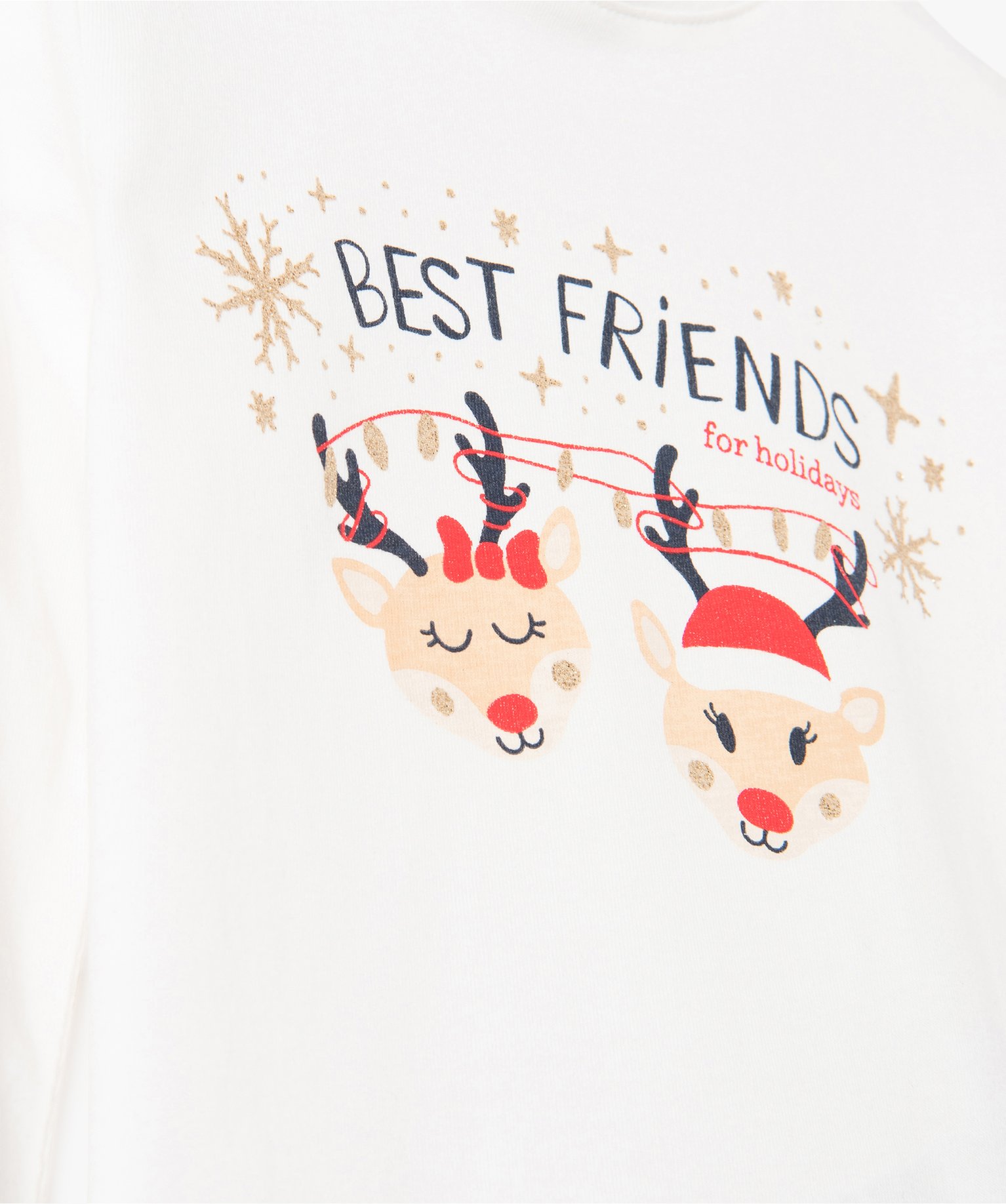 Tee-shirt bébé fille à manches longues avec motif Nol ecru | GEMO