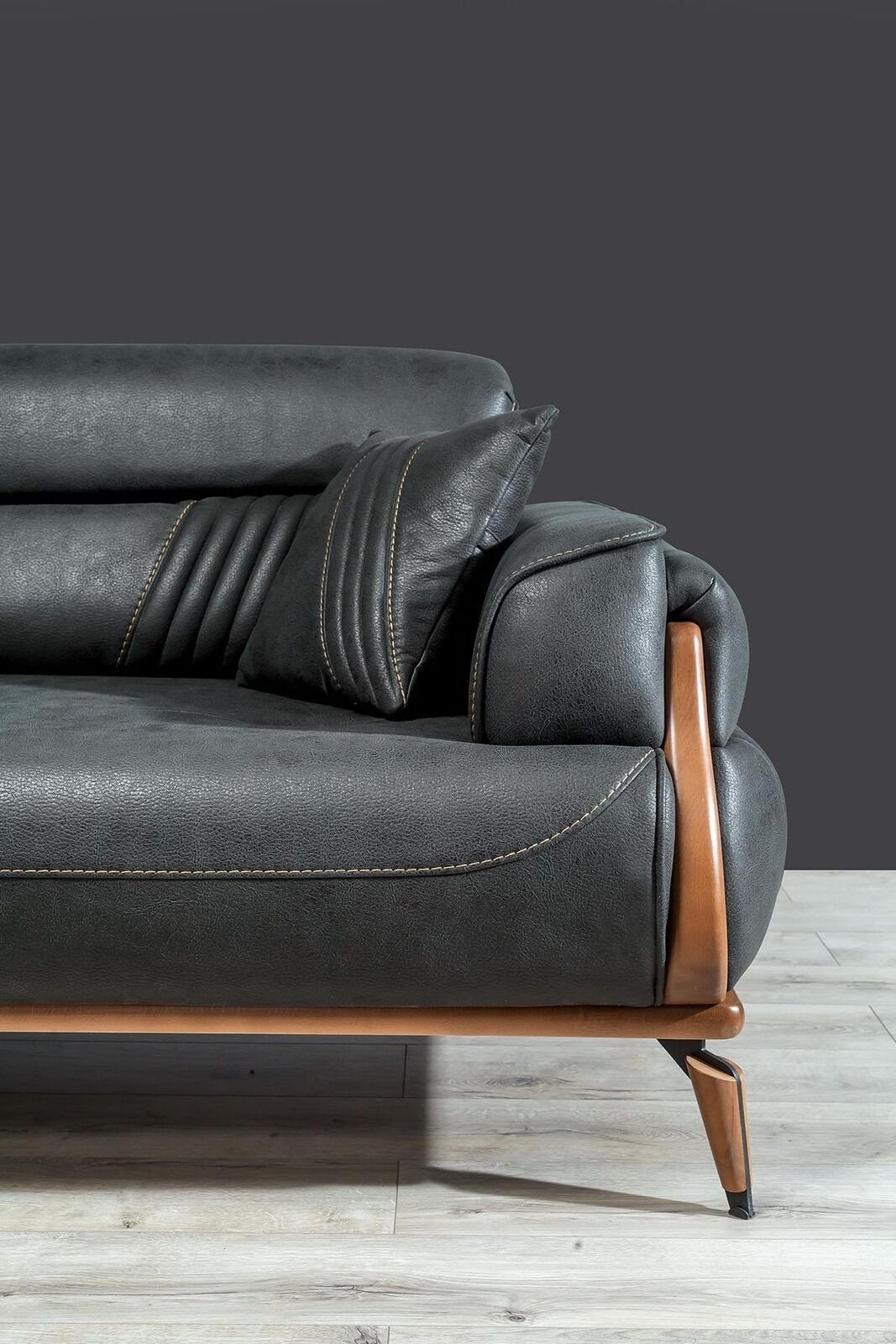 JVmoebel Wohnzimmer-Set Dreisitzer Sofas Wohnzimmer Designer Polstermöbel Sessel Modern, (3-St., Sofa 3 Sitzer, Sessel), Made in Europa