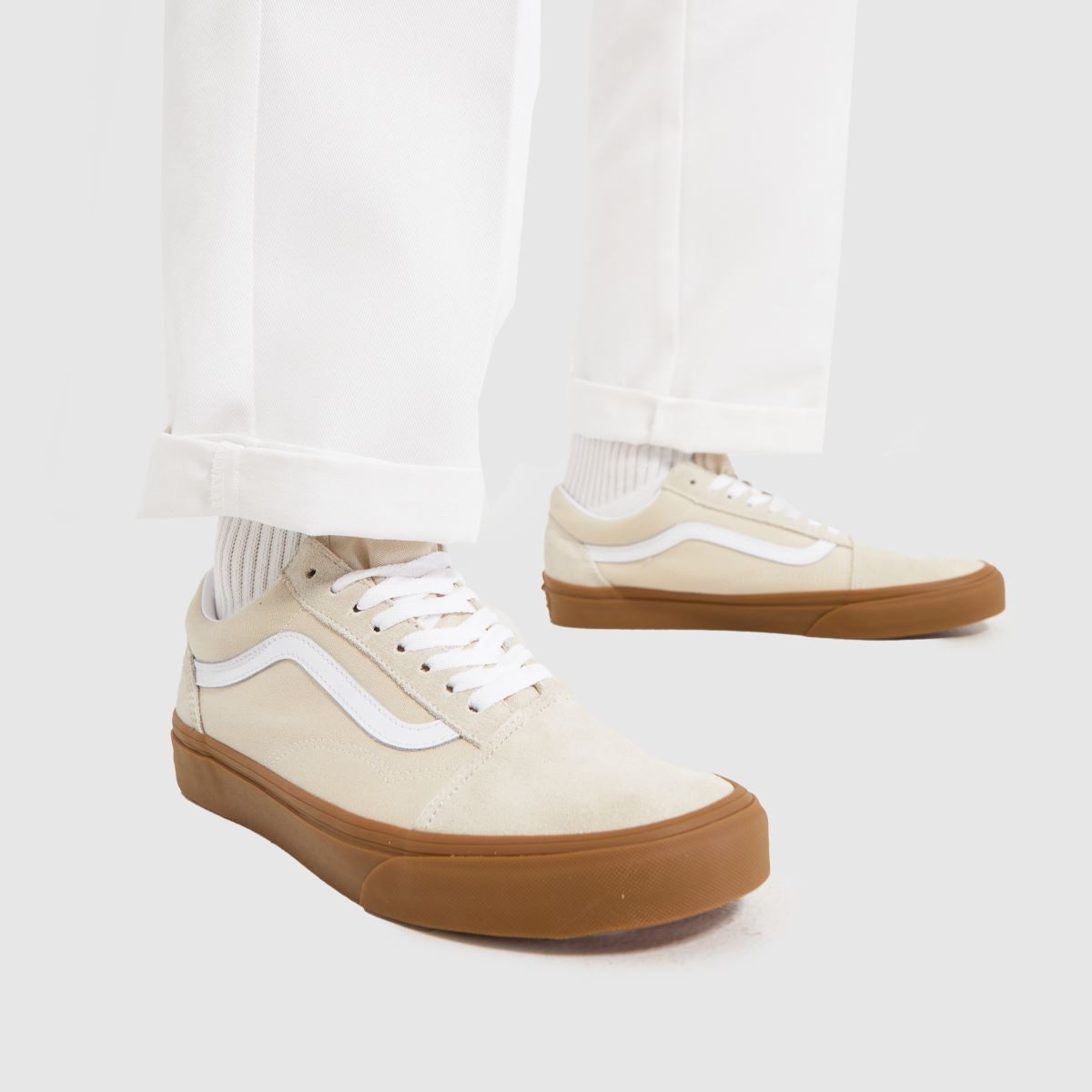 Vans Old Skool-sneakers i vitt och beige