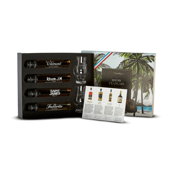 Coffret 4 WIT Rhum Français + 2 verres