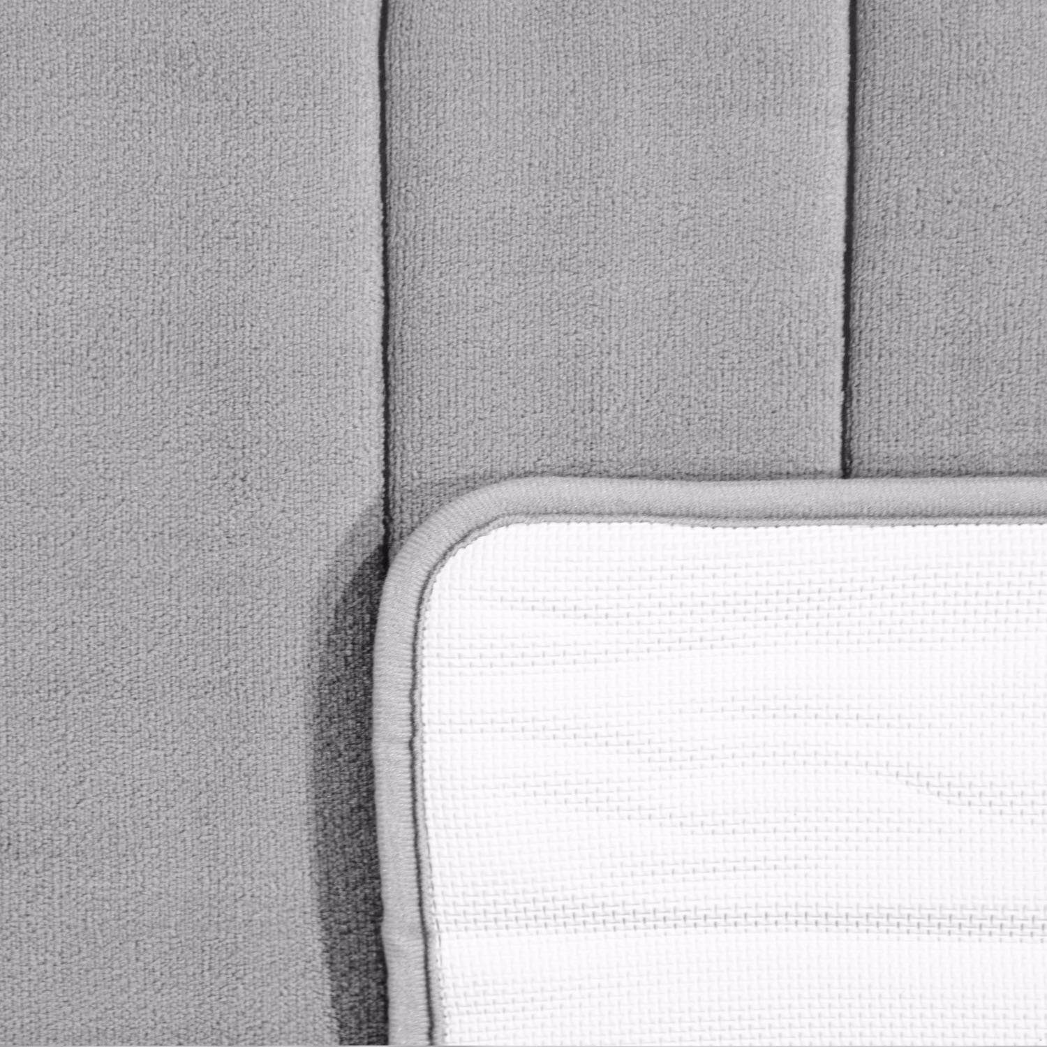 Badematte Corby 252 Paco Home, Höhe 13 mm, rutschhemmend beschichtet, fußbodenheizungsgeeignet, Polyester, rechteckig, Badteppich, gestreift, Hoch-Tief Effekt, Memory-Foam Effekt
