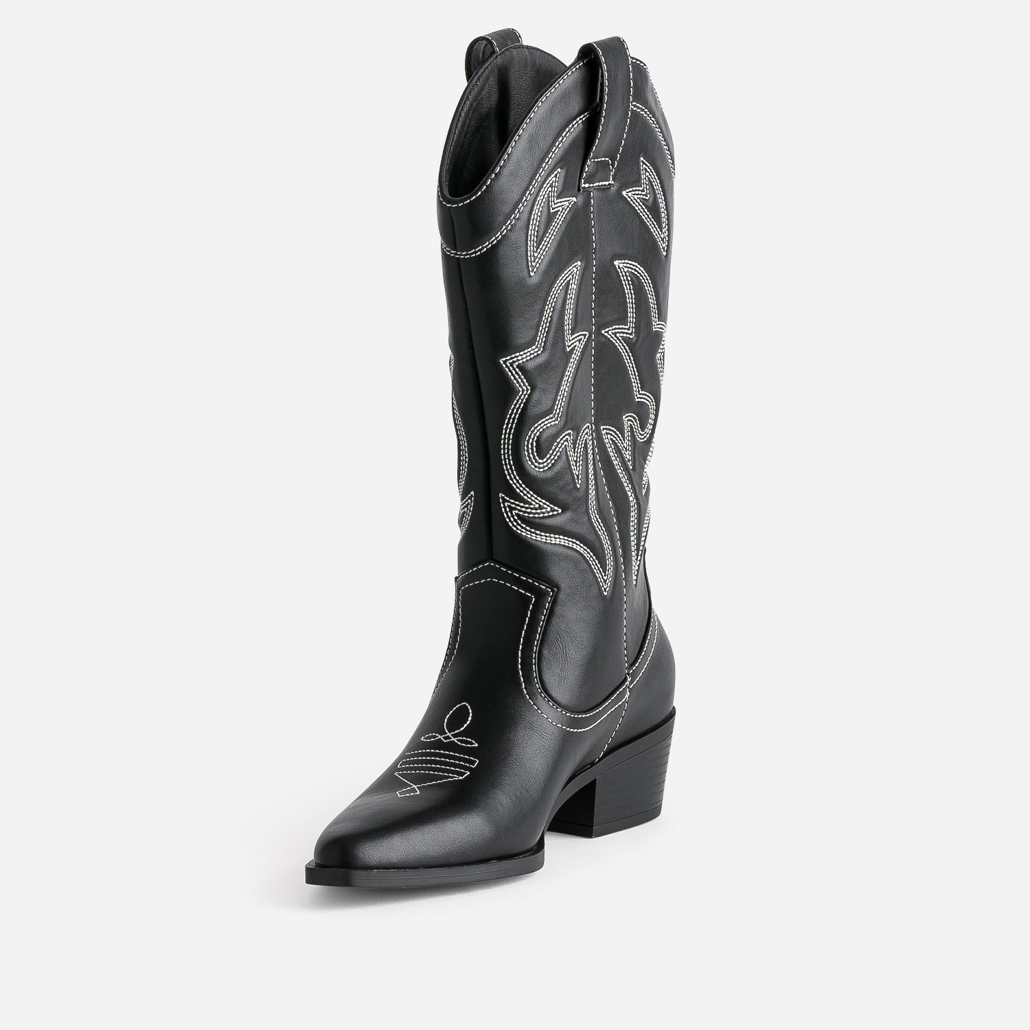 Botte TEXTO noire et blanche esprit santiag