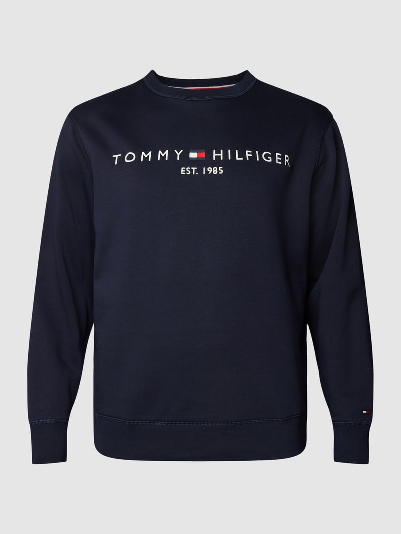 PLUS SIZE Sweatshirt mit Label-Stitching in marineblau