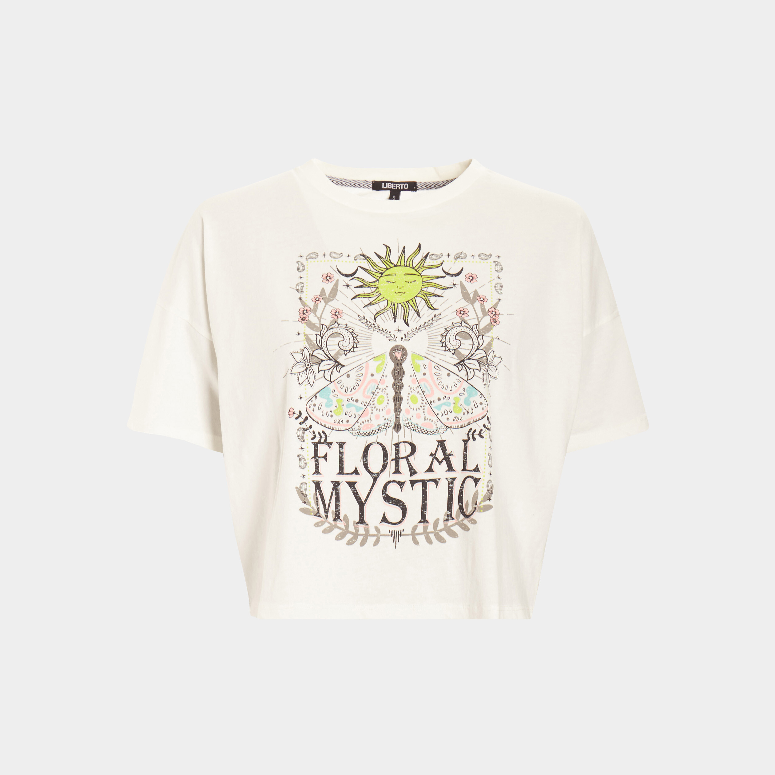 T-shirt court manches courtes Liberto ivoire femme | La Halle