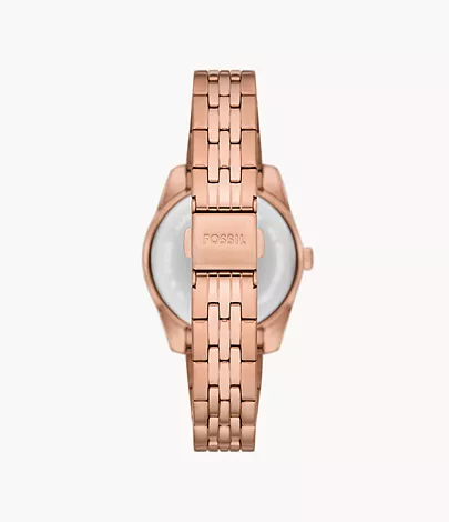 Fossil Uhr Scarlette 3-Zeiger-Werk Datum Edelstahl roségoldfarben