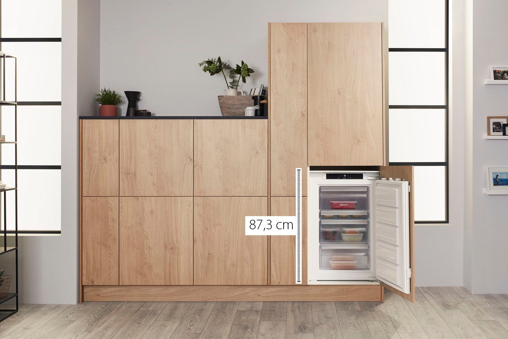 BAUKNECHT Einbaugefrierschrank GSI 9F2, 87,3 cm hoch, 55,7 cm breit