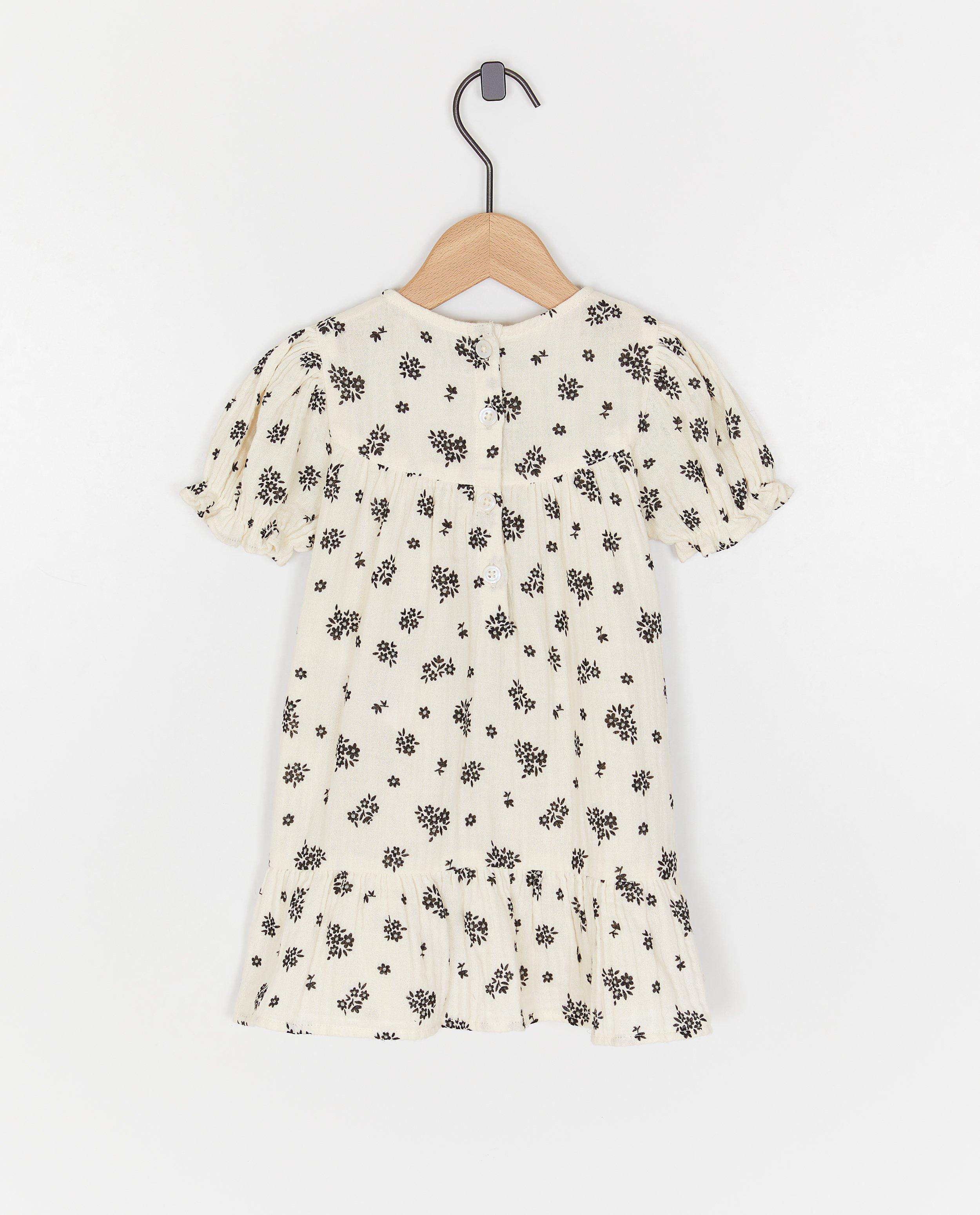 Rochie Tetra cu imprimeu floral, Cuddles and Smiles, albă