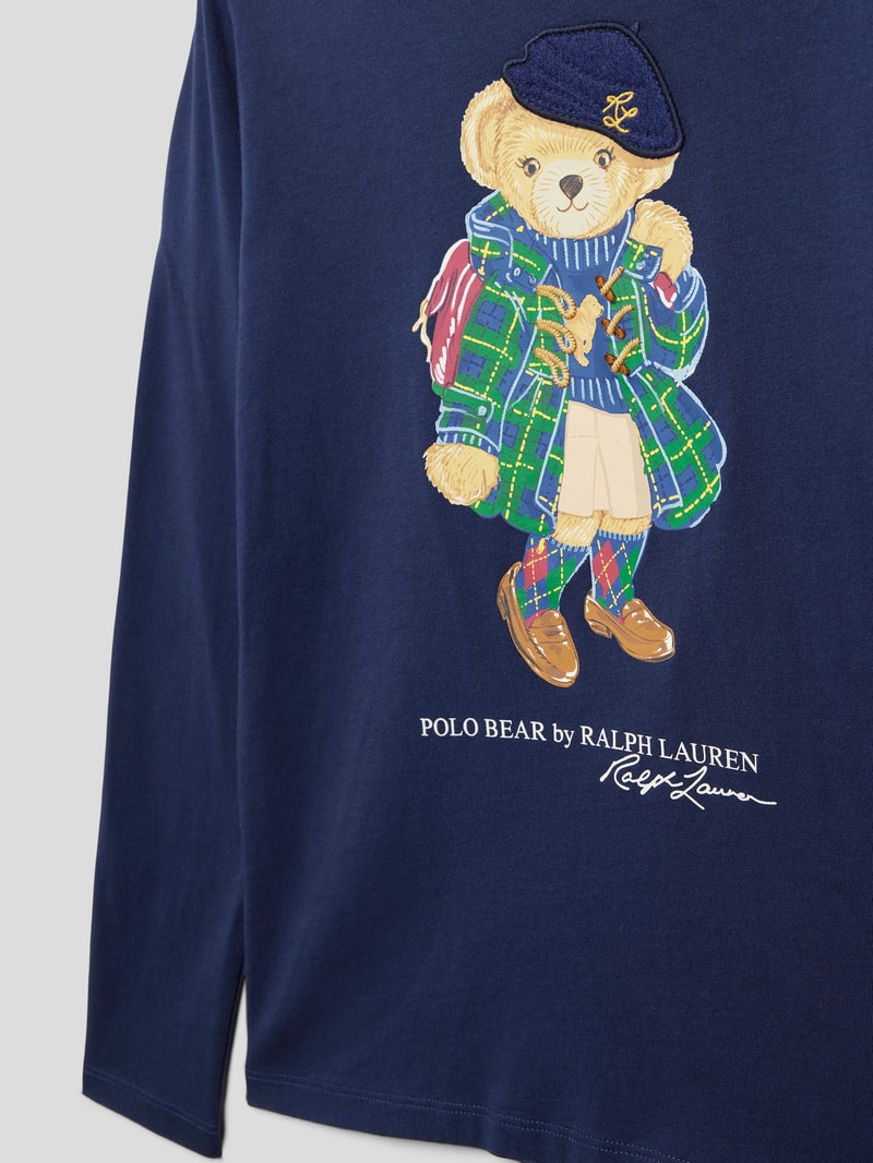 Longsleeve mit Motiv-Print in marineblau