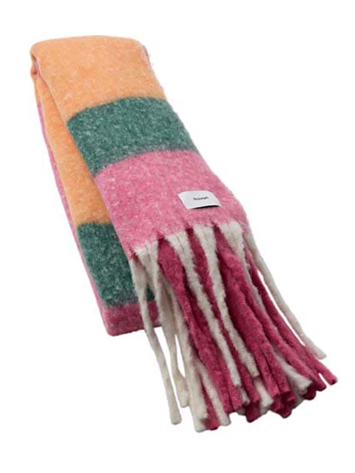 NÜMPH Schal in Pink/ Grün/ Orange - (L)206 x (B)52 cm günstig kaufen onesize