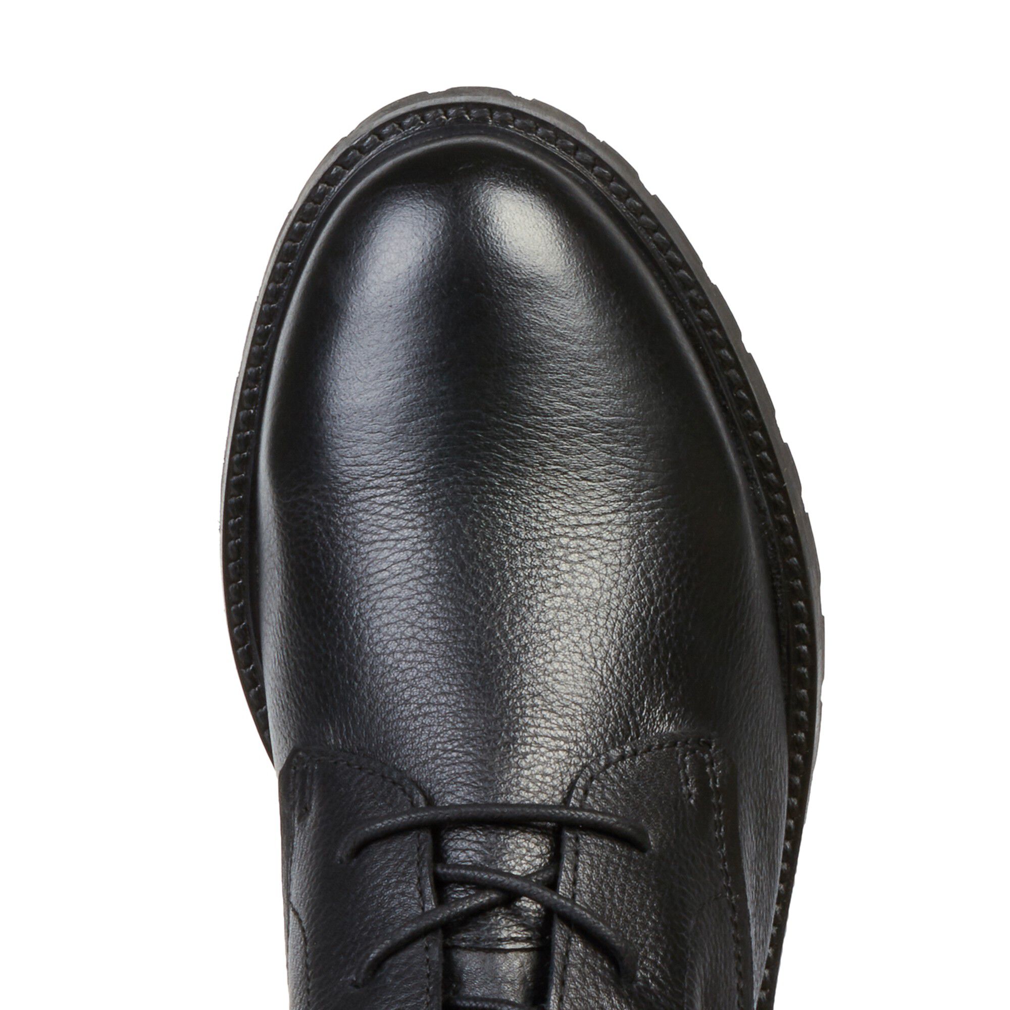 Boots noir semelle crantée dessus cuir