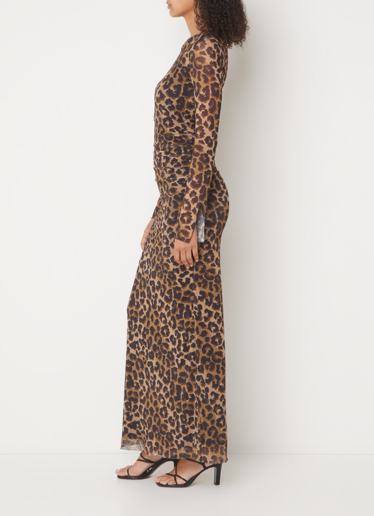 Šarena Rebel Maude mrežasta maxi haljina s leopard printom