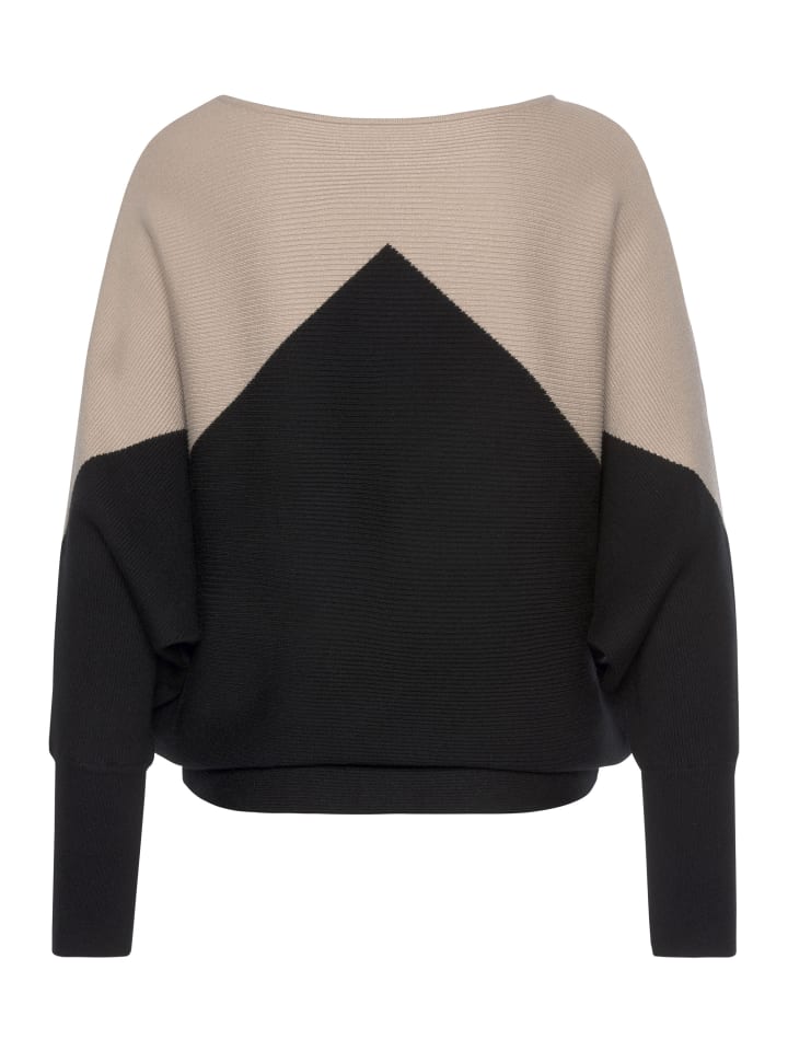 LASCANA Strickpullover in sand-schwarz günstig kaufen