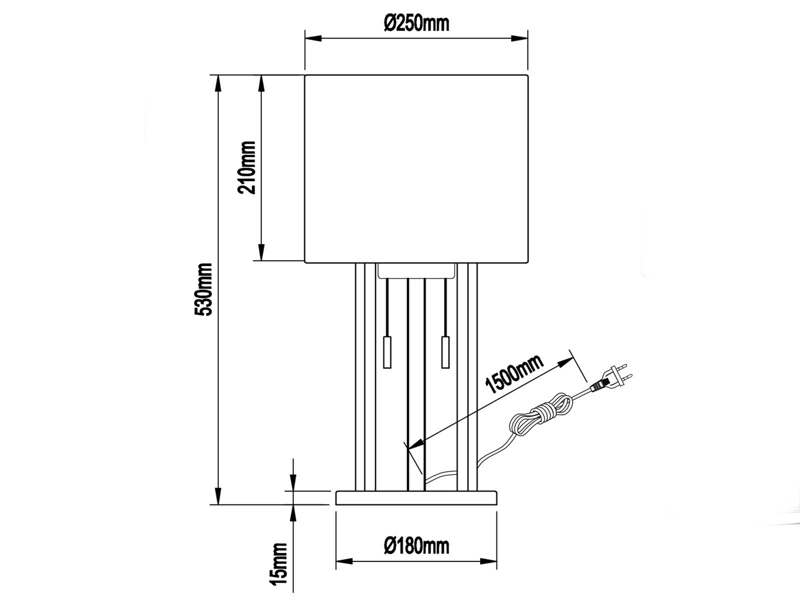 meineWunschleuchte LED Tischleuchte, LED fest integriert, LED wechselbar, warmweiß, groß-e ausgefallen-e Designer Nachttisch-lampe Fensterbank, Höhe 53cm