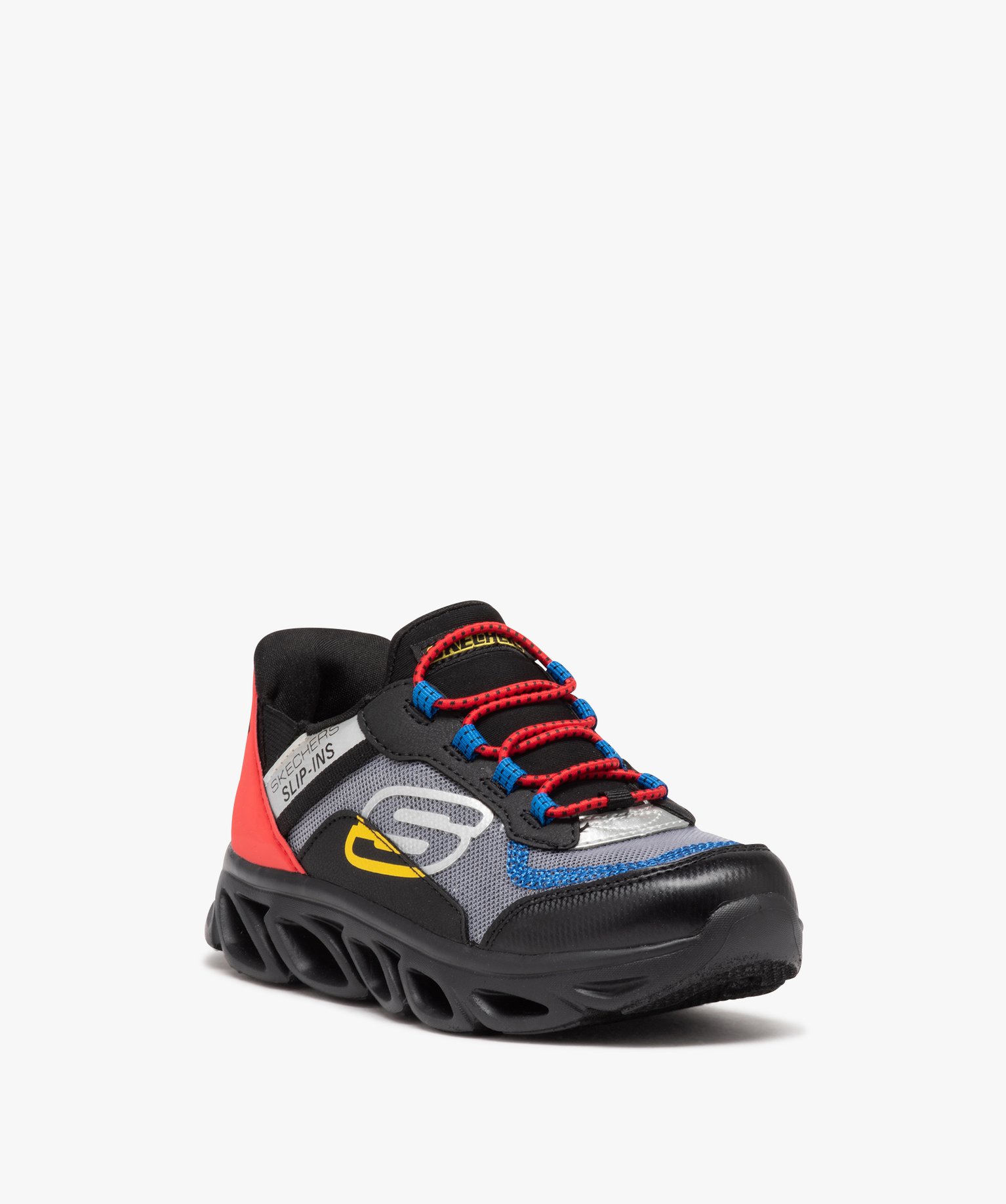 Baskets Garçon running multicolores à enfiler - Skechers noir | GEMO