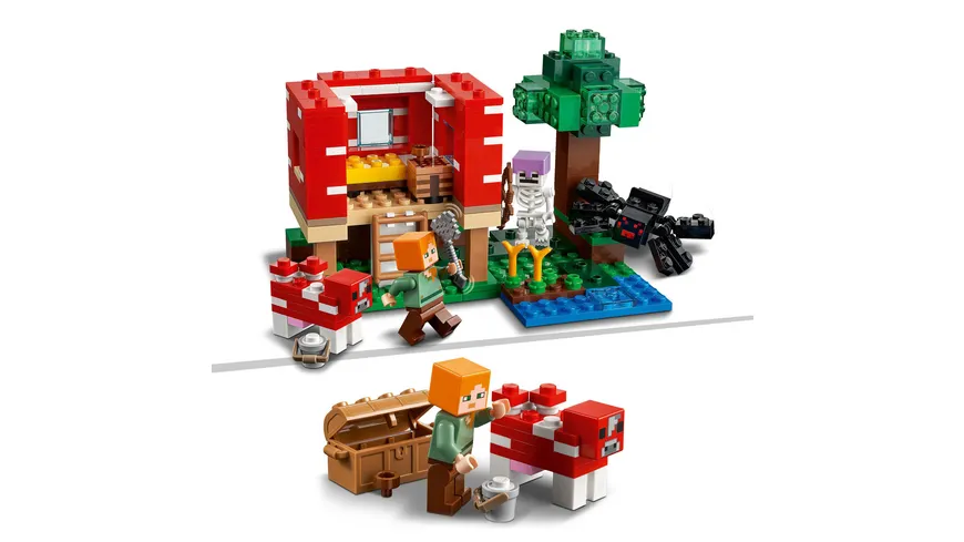 LEGO Minecraft 21179 Das Pilzhaus, Spielzeug ab 8 Jahren