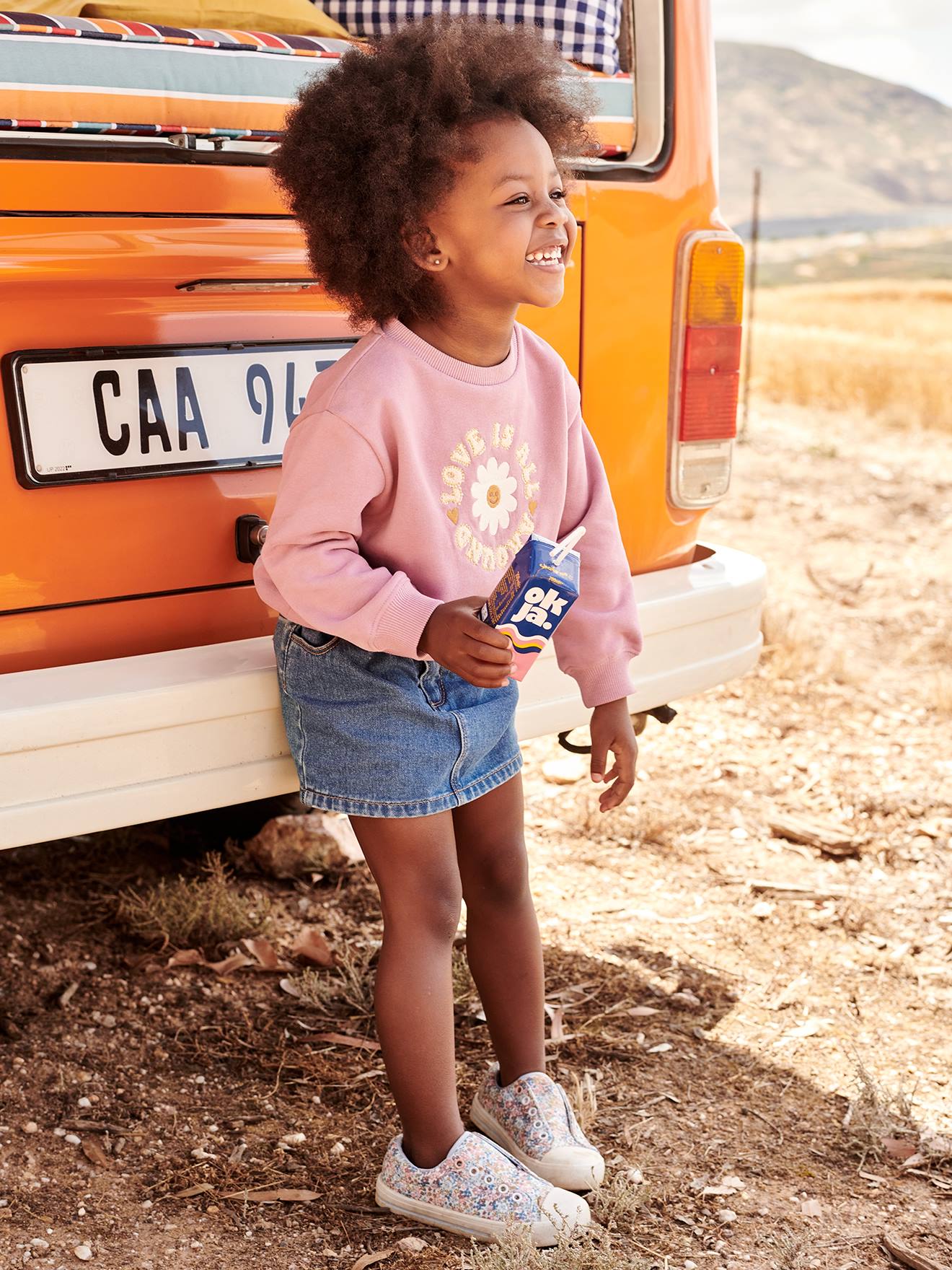 Vertbaudet Mädchen Sweatshirt, Frottee-Schriftzug - dunkelrosa