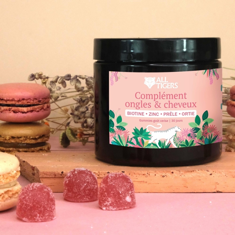 All Tigers COMPLEMENTS ONGLES & CHEVEUX - 30 GUMMIES | CURE 1 MOIS Complément alimentaire