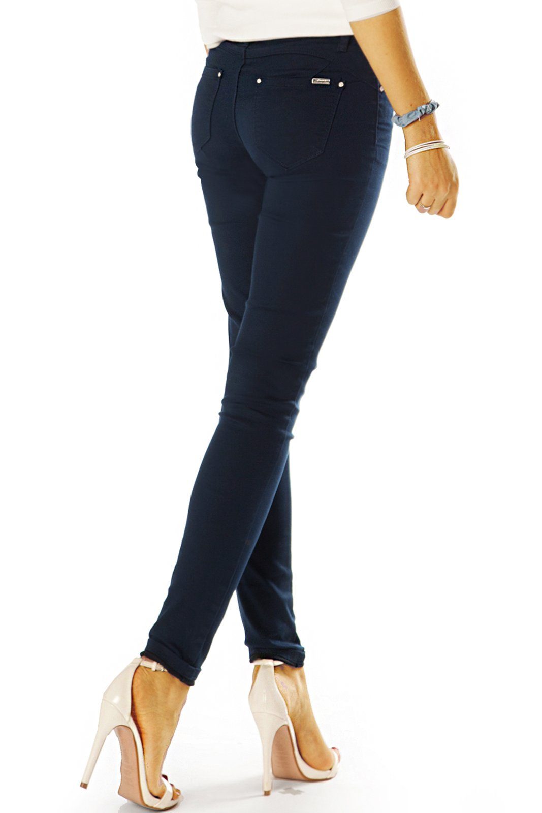 be styled Skinny-fit-Jeans Low Waist Hose enge Hüftjeans Skinny Hosen - Damen - j19e-1 (36-tlg) mit Stretch-Anteil, 5-Pocket-Style
