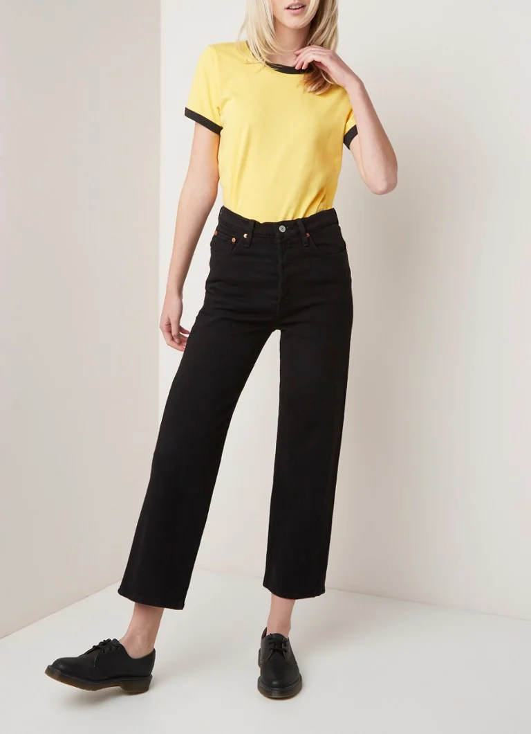 Blugi Levi's Ribcage cu talie înaltă și croială dreaptă, croiți