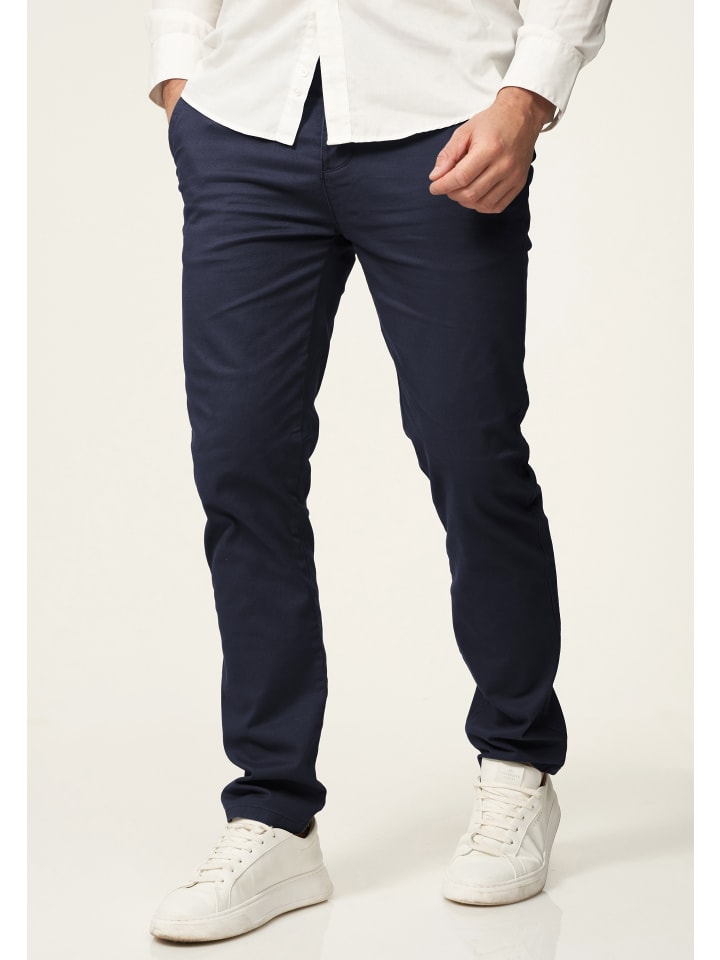 DAILY COTTON Chinohose - DCPROVO Chino Hose Elastische Jeans Stoffhose Slim-Fit in Navy günstig kaufen