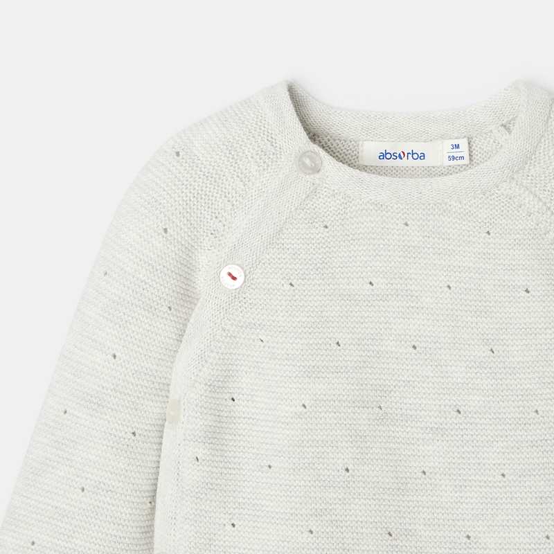 Gilet cache-cœur en tricot blanc naissance Absorba