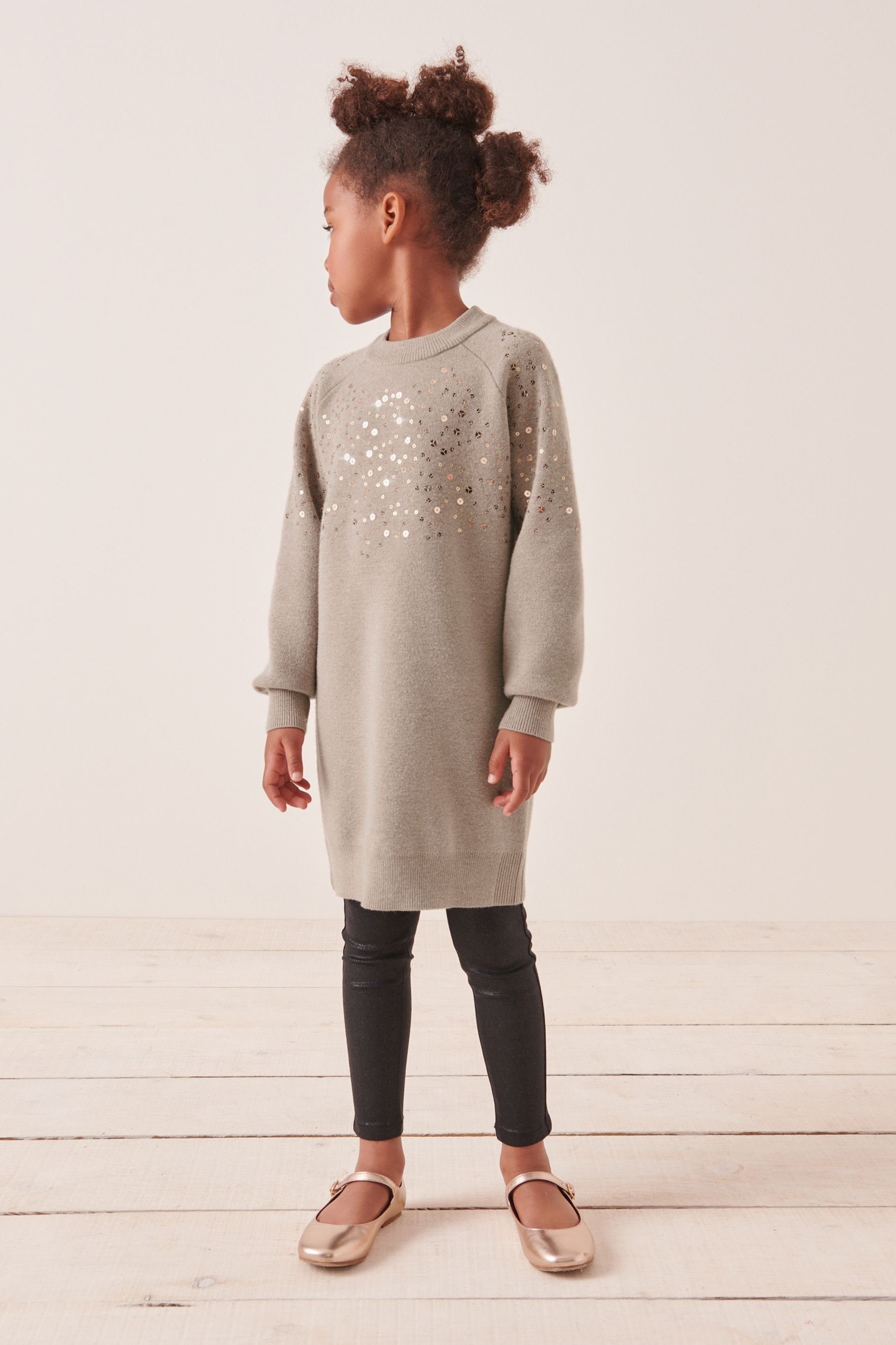 Next Paillettenkleid Pulloverkleid mit Paillettenstern (1-tlg)