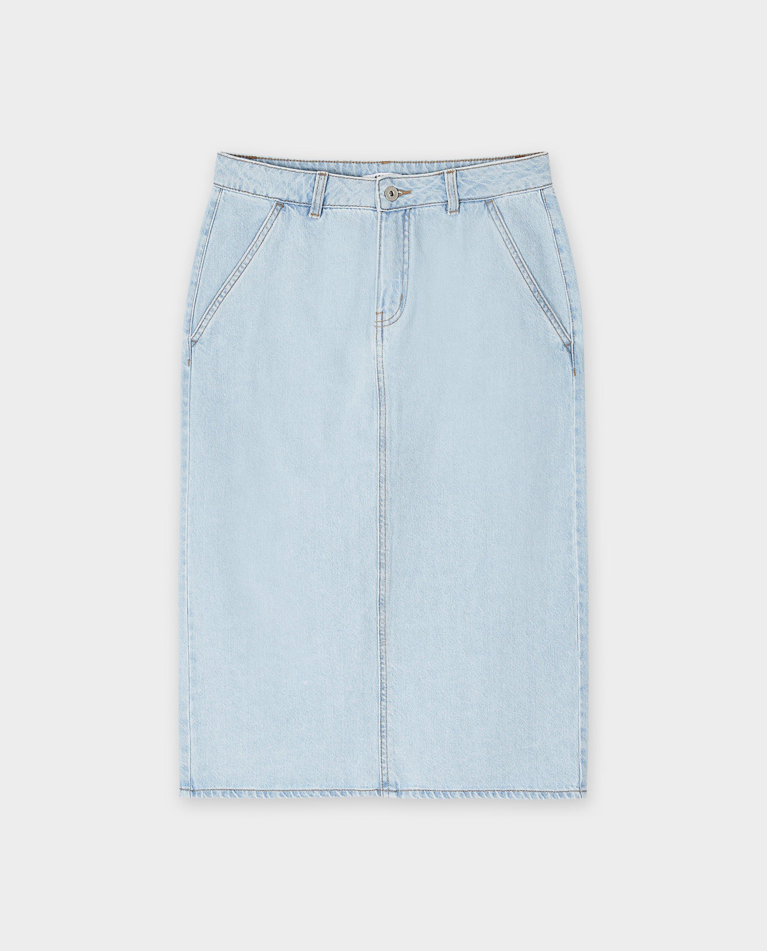 Fustă din denim Sora Blue albastru deschis