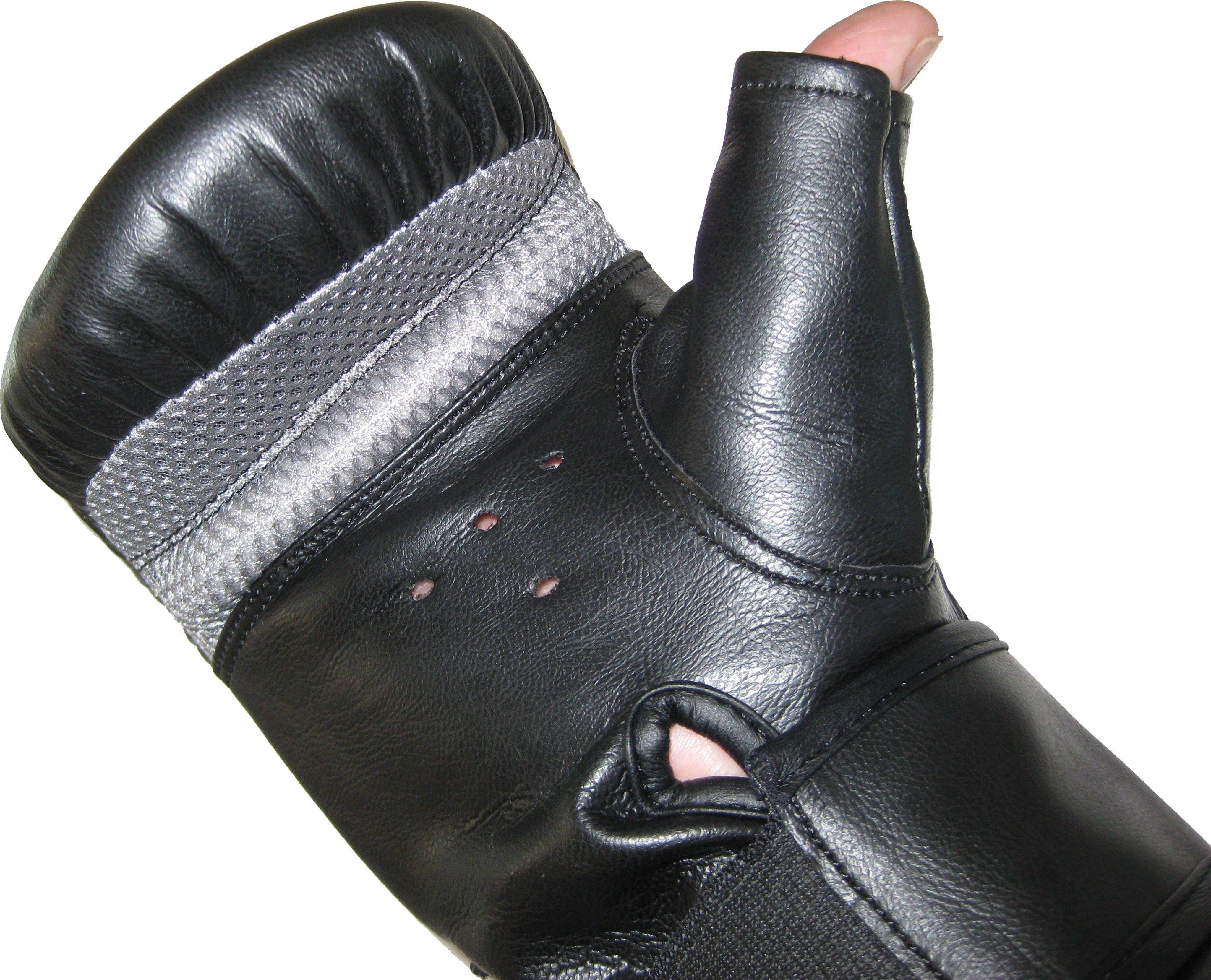 BAY-Sports Sandsackhandschuhe Kalima Boxhandschuhe Sandsack Boxsack Handschutz, Leder, Mesheinsätze, S - XL