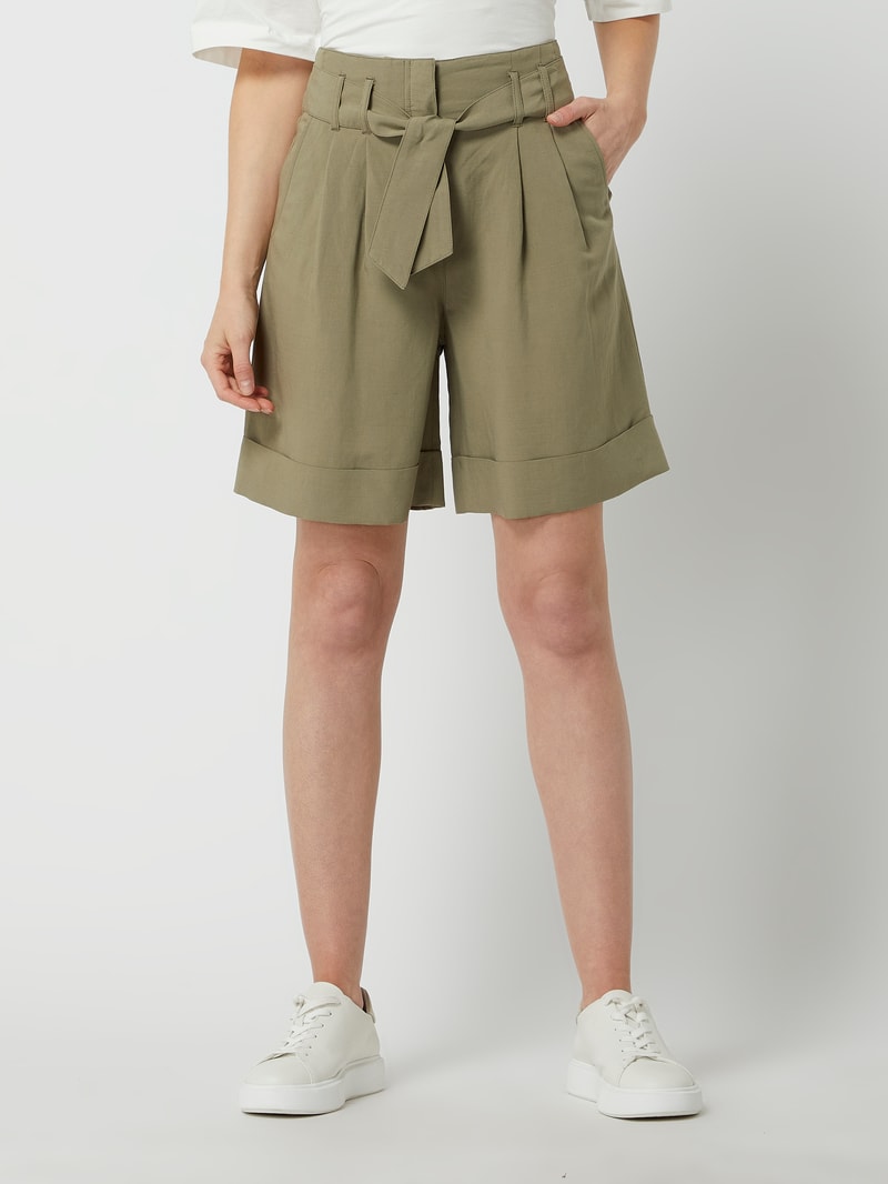 Shorts mit Leinen-Anteil Modell 'Lillit' in khaki