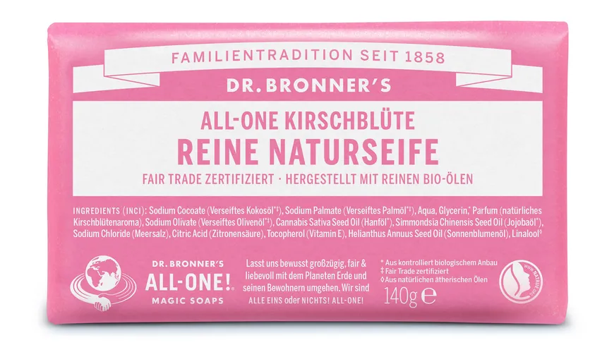 DR. BRONNER'S reine Naturseife Kirschblüte 140 g