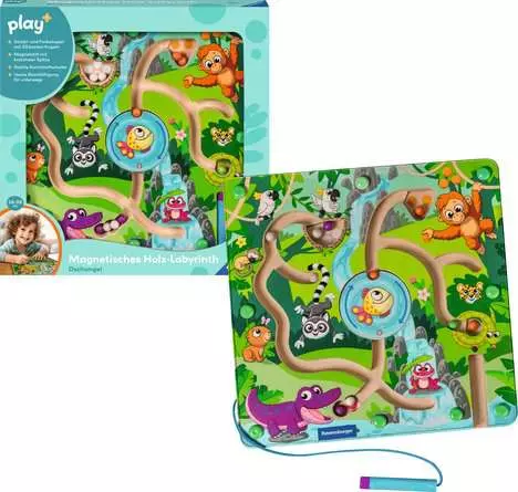 Ravensburger Play+ Magnetisches Holz-Labyrinth: Dschungel