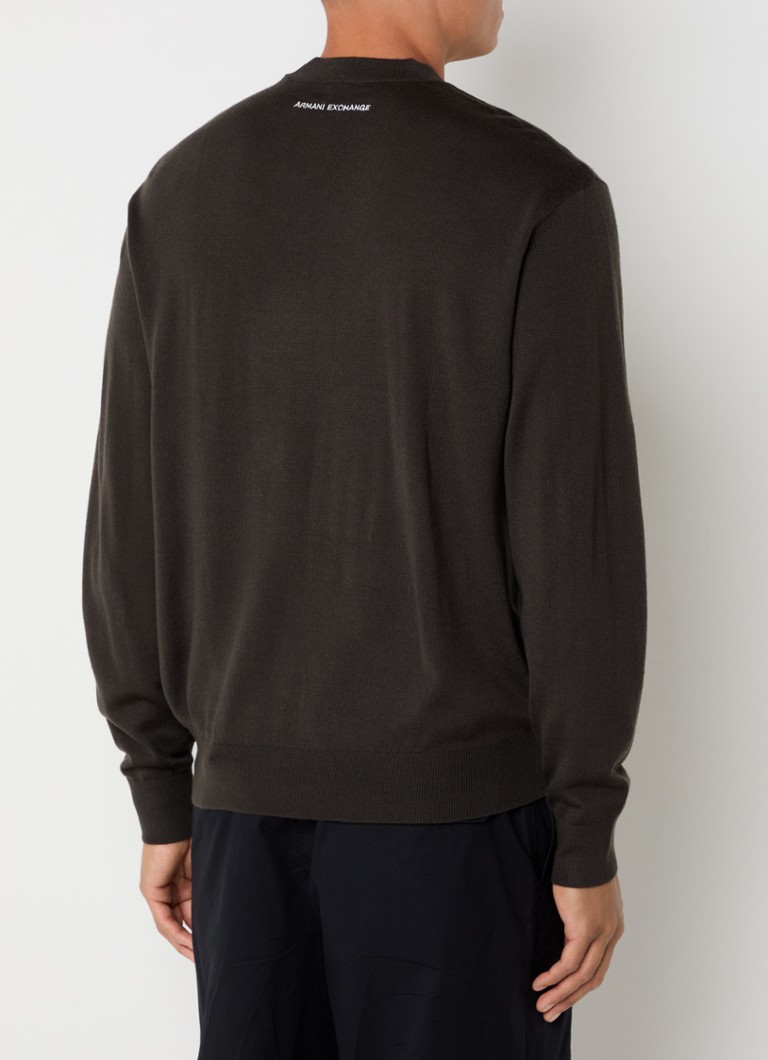 Maglione Armani Exchange a maglia fine in misto lana con motivo a maglia