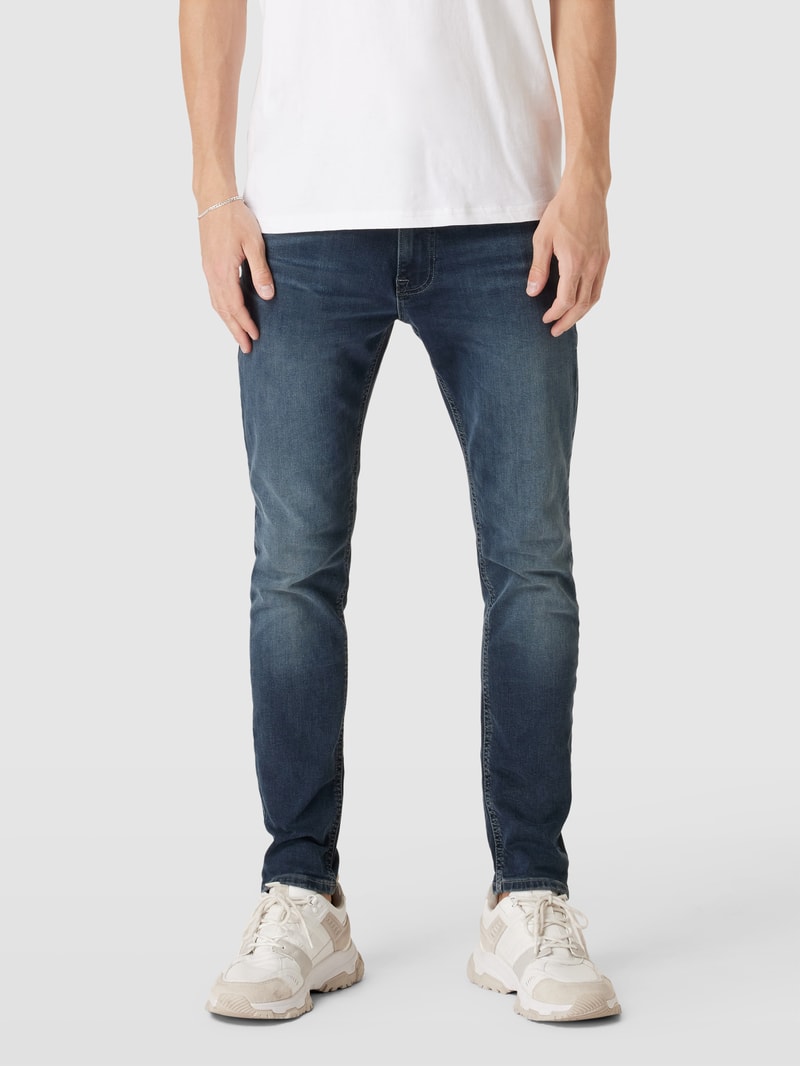 Slim Fit Jeans mit Label-Detail Modell 'AUSTIN' in schwarz