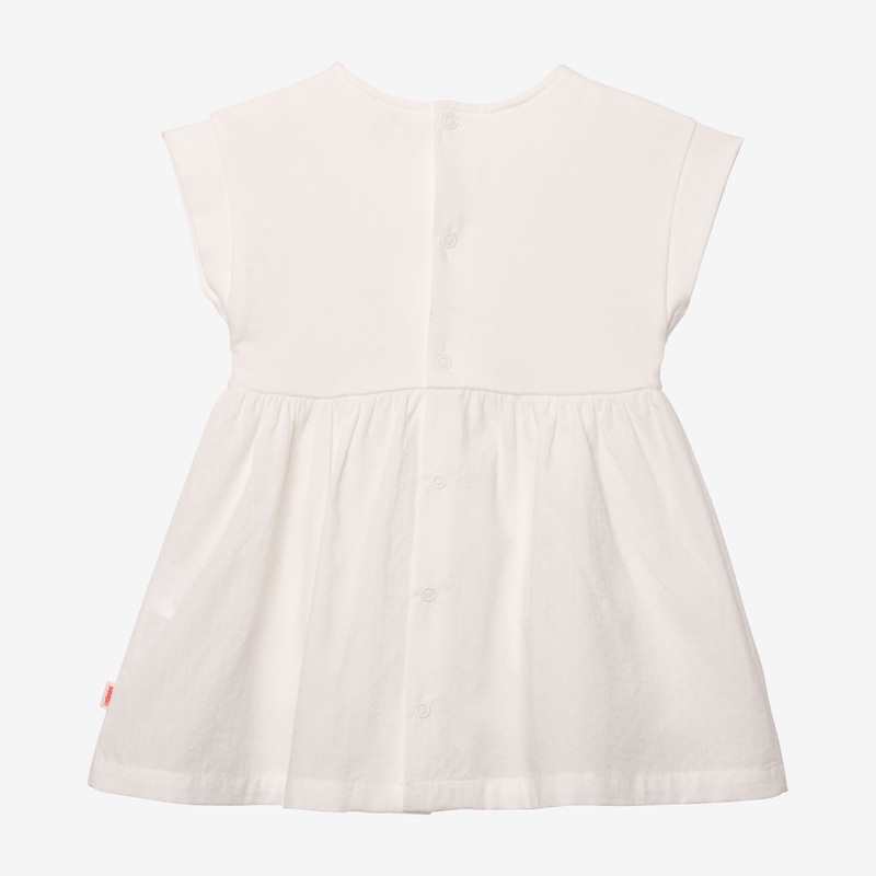 Robe bébé fille bi matière écrue beige Catimini
