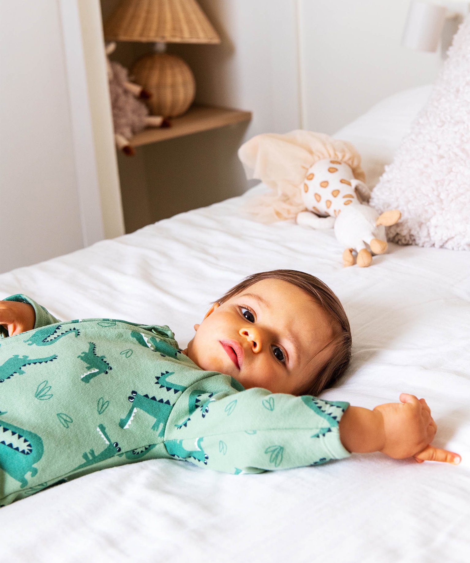 Pyjama dors-bien zippé intérieur molletonné bébé vert | GEMO