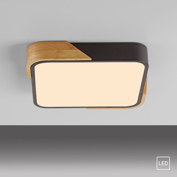 LED-Deckenleuchte BILA, 32 x 32 cm, schwarz