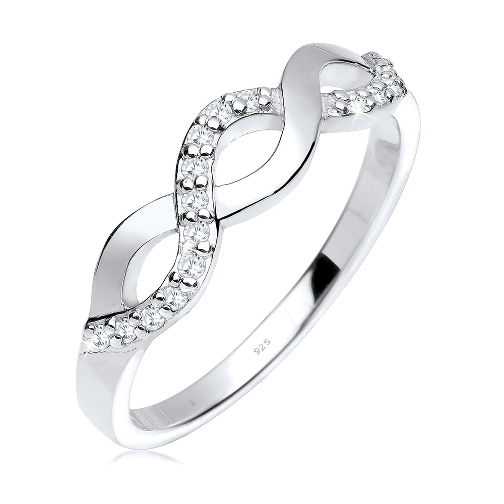 Elli Elli Bague Knoten Wellen Infinity Zirkonia Silber Bague
