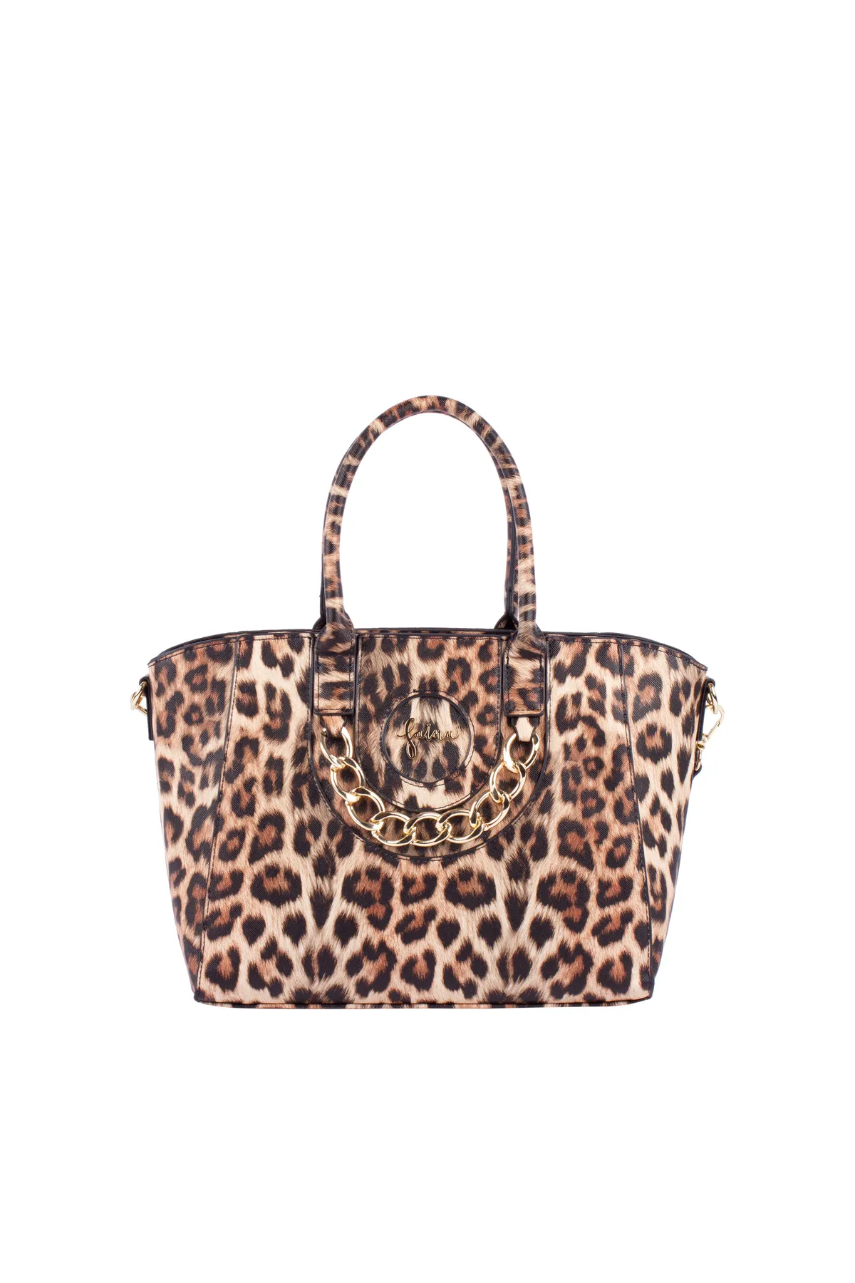 Faina  Handtasche - Braun - Animal Print