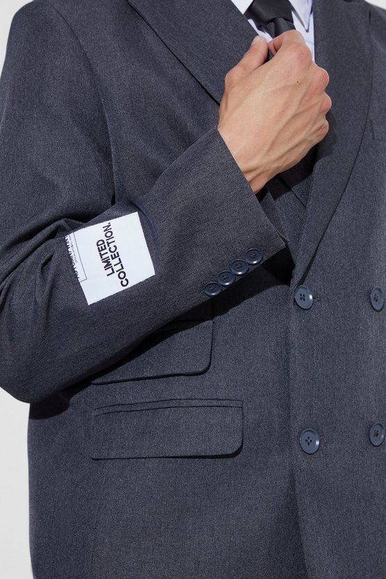 Zweireihiger strukturierter Oversize Blazer