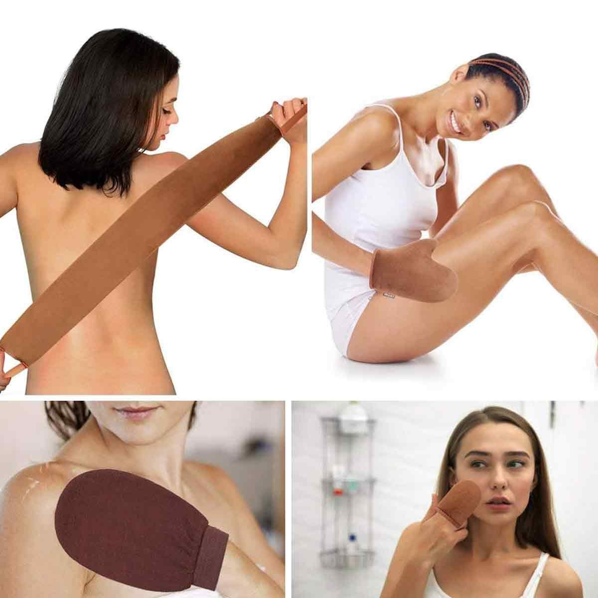 Rwoythk Bräunungshandschuh 4 In 1 Selbst Applikator Set Mit Exfoliating Handschuh, Selbstbräuner