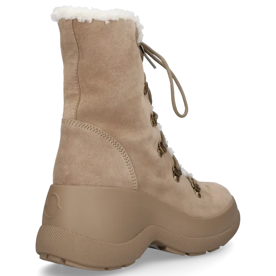 Moncler - Schnürstiefeletten RESILE TREK Veloursleder - beige