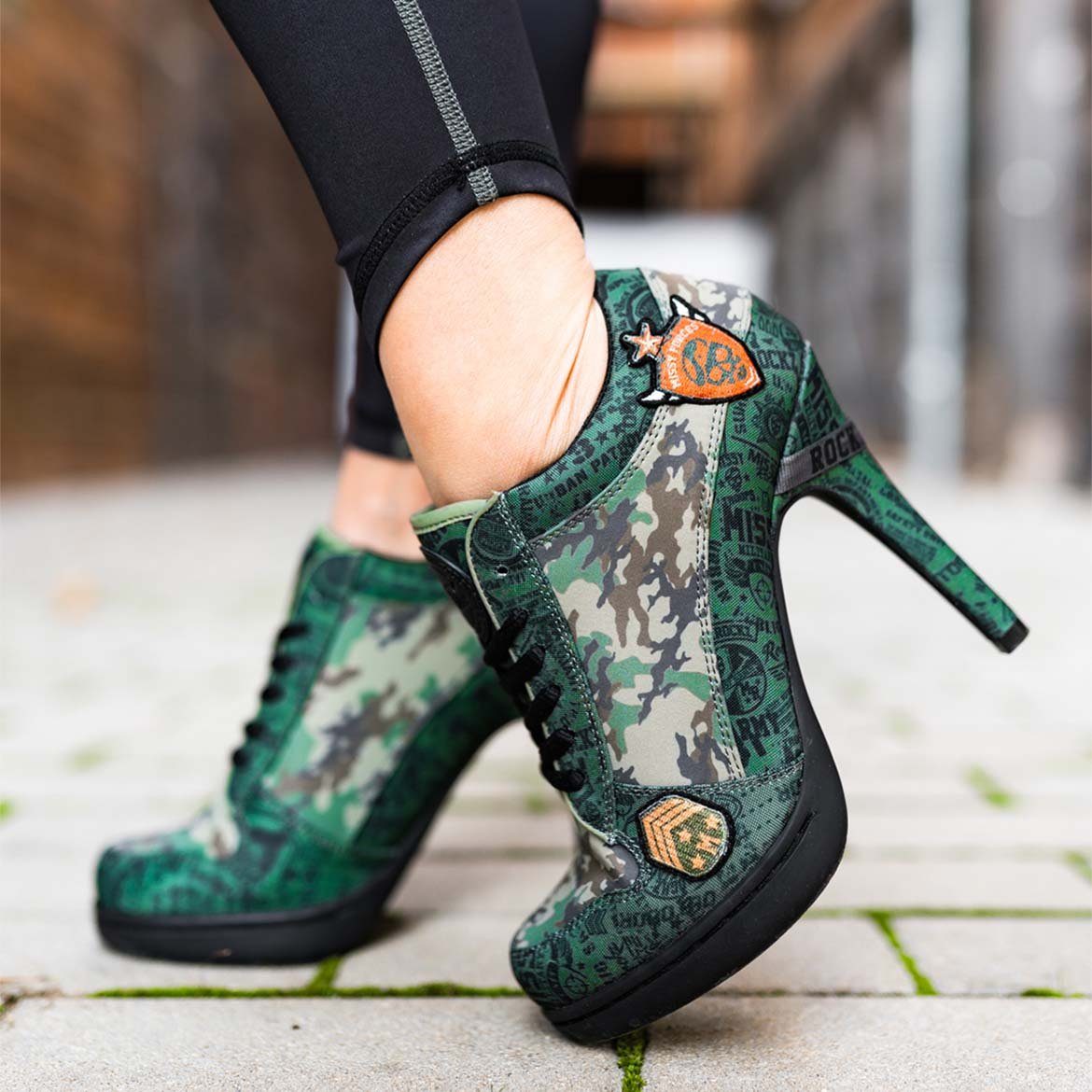 Missy Rockz ROCKZ ARMY camouflage / black High-Heel-Stiefelette Absatzhöhe: 8,5 cm