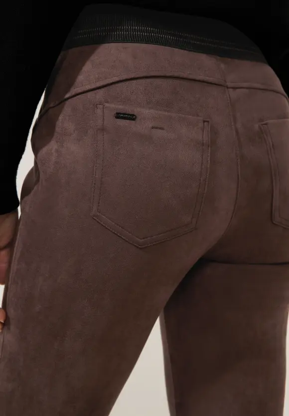 Street One Skinny Hose in Velour Optik