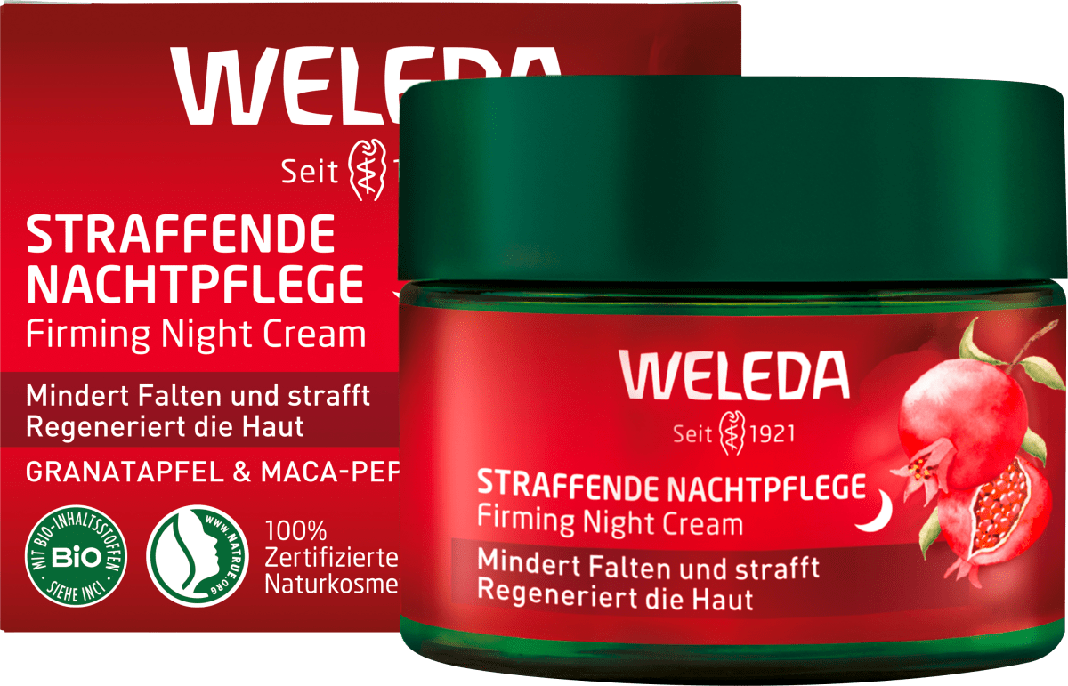 Nachtcreme straffend Granatapfel & Maca-Peptide, 40 ml