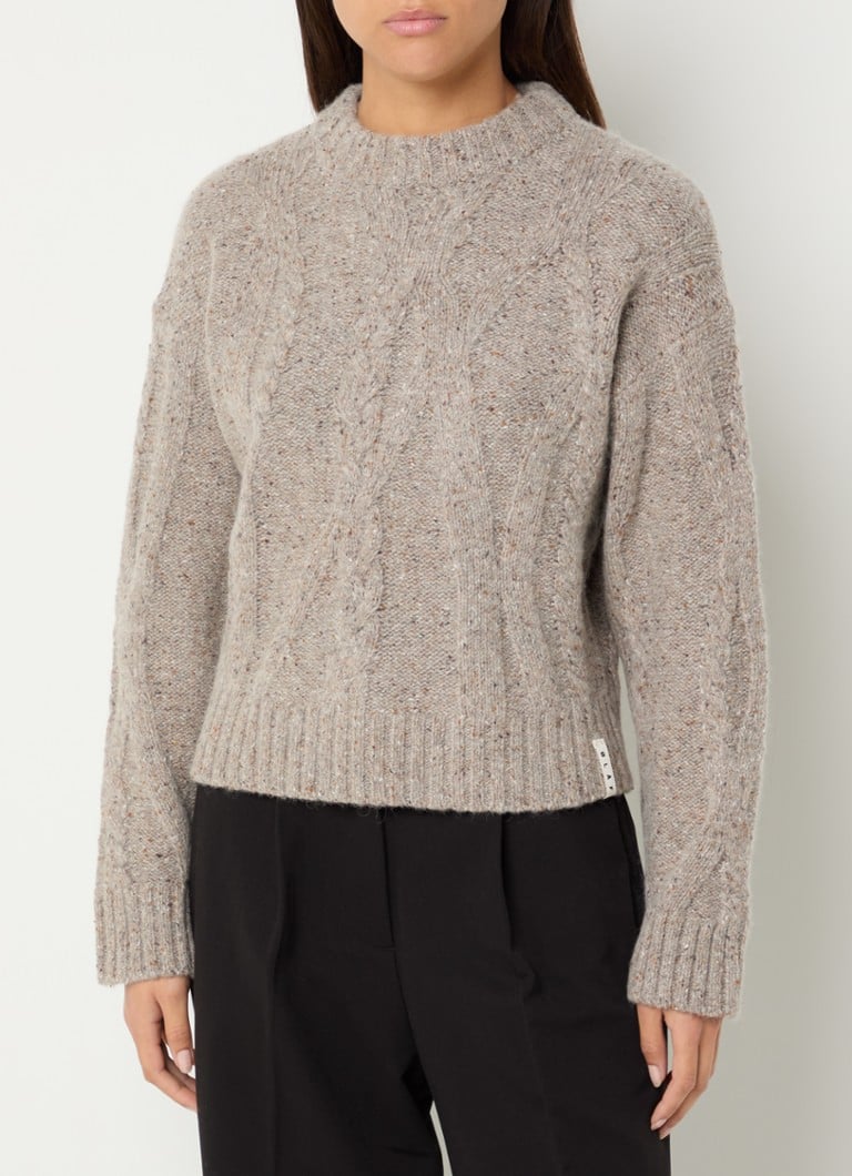 Maglione OLAF a trecce grosse, misto lana mélange