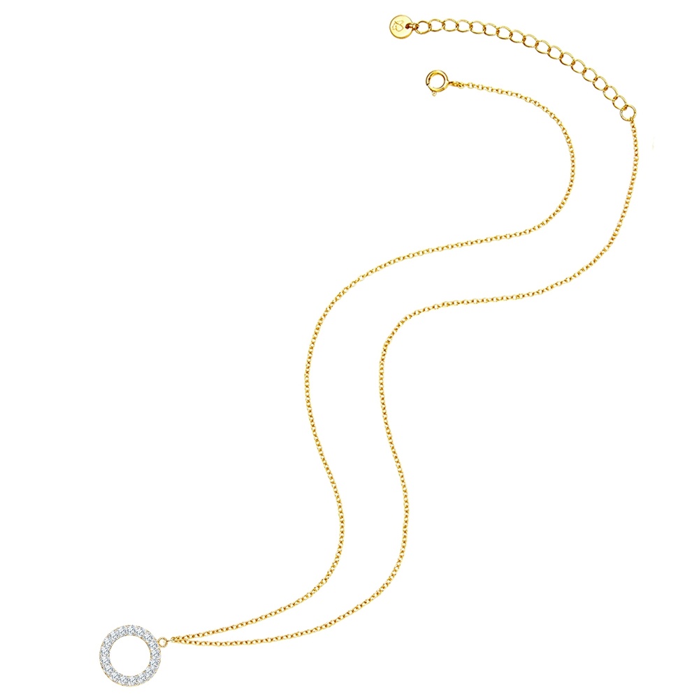 Glanzstücke München Collier en argent Lettre O Argent sterling Oxyde de zirconium (CZ) en Or jaune collier