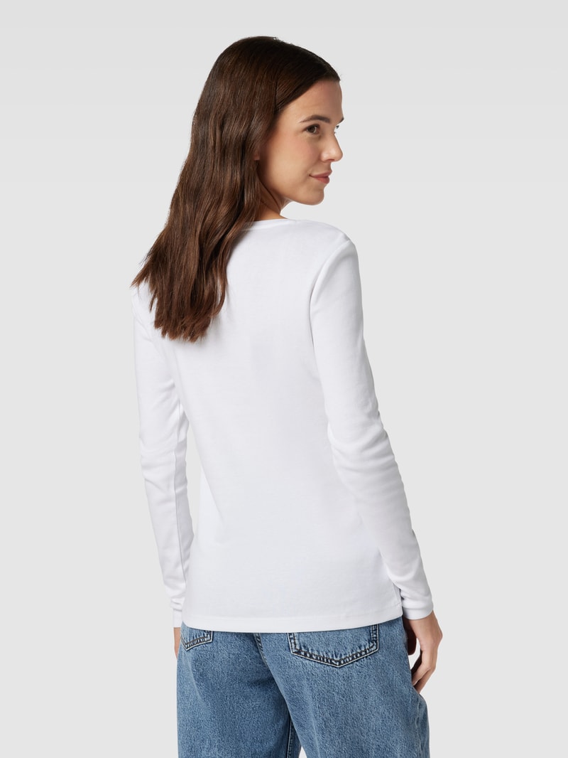 Longsleeve mit V-Ausschnitt in weiß