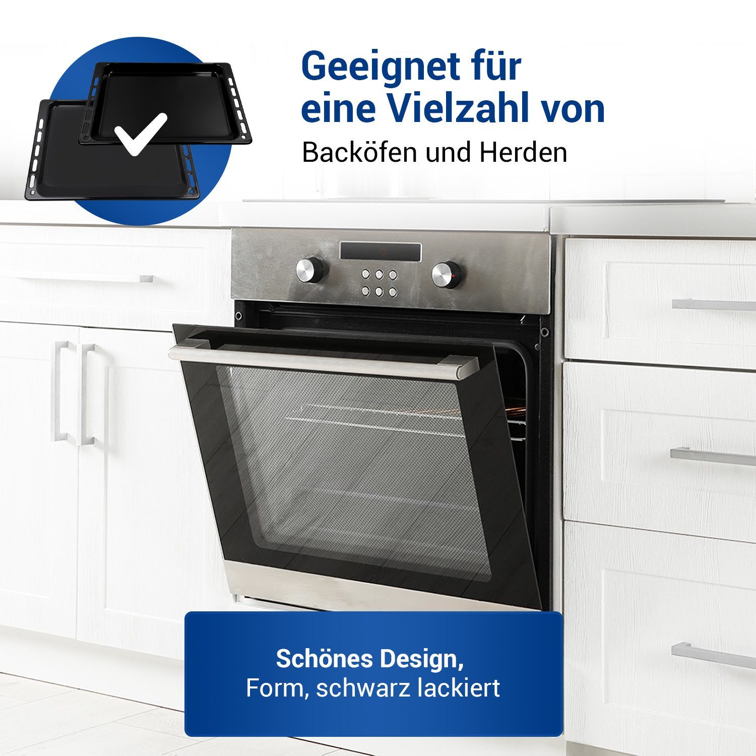 VIOKS Backblech Ersatz für Bauknecht 481241838128 481010539879, (2-St), Set Backblech und Fettpfanne für Backofen