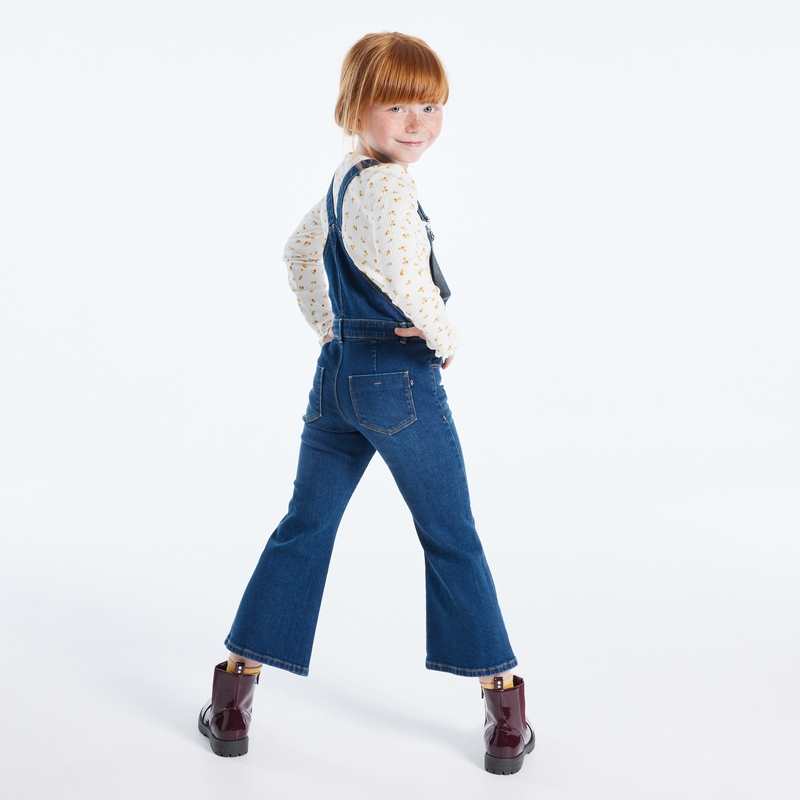 Salopette en jean flare bleue fille